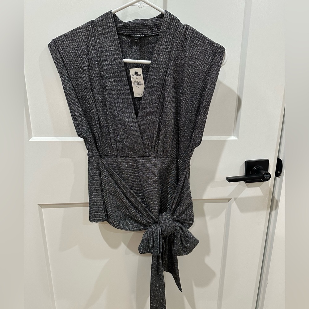 Express Metallic Gray Women's Top